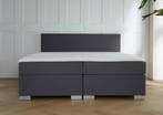 ACTIE! Boxspring Andorra 140 200 Antraciet, Verzenden, Nieuw, 140 cm, Twijfelaar