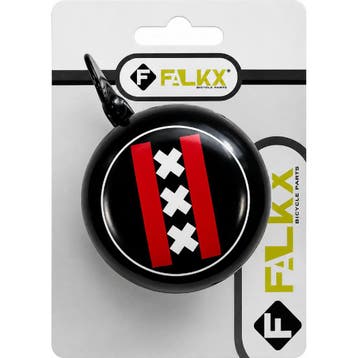 Falkx Fietsbel 60 mm zwart-rood - ding-dong uitvoering Am..., Ophalen of Verzenden, Nieuw