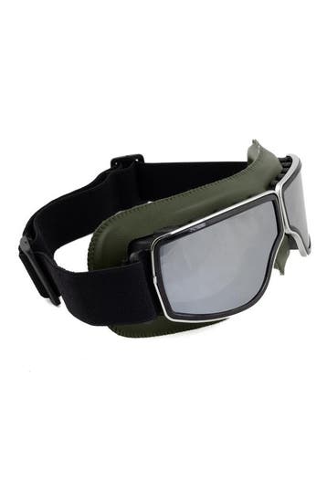 KIMU® Goggles Motorbril Skibril Bril Groen Montuur Zilveren, Ophalen of Verzenden, Nieuw, Overige maten, Carnaval
