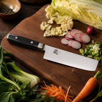 Yaxell Ran Nakiri Koksmes 16,5 cm – 69 Lagen Damaststaal.., Ophalen of Verzenden, Nieuw, Overige materialen