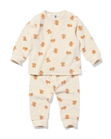 HEMA Babypyjama velours beren naturel, Verzenden, Nieuw