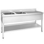 GGM Gastro | RVS spoeltafel PREMIUM - 2000x700mm - met |, Verzenden, Nieuw in verpakking, RVS Meubilair