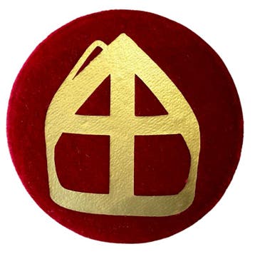 Baretspeld / button Mijter rood, Diversen, Ophalen of Verzenden, Nieuw