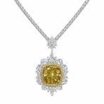 Halsketting - 14 karaat Witgoud, Geel goud - 37.35ct. tw., Nieuw