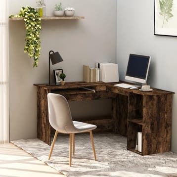 vidaXL Hoekbureau 120x140x75 cm bewerkt hout gerookt, Huis en Inrichting, Verzenden, Nieuw
