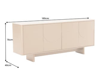 Dressoir SAVOY 180 cm 3D naturel met travertijnmarmeren, Huis en Inrichting, Kasten | Dressoirs, Ophalen of Verzenden, Nieuw
