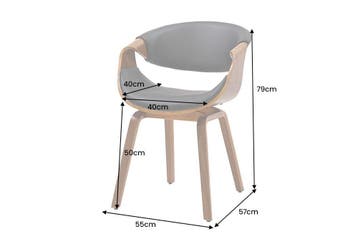 Stoel ORGANIC met armleuningen, zwart kunstleer en frame in, Huis en Inrichting, Stoelen, Ophalen of Verzenden, Nieuw