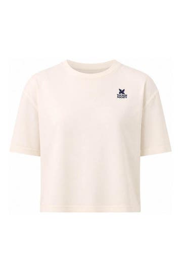 The New Society T-shirt in maat S Beige, Kleding | Dames, The New Society, Verzenden, Zo goed als nieuw, Beige
