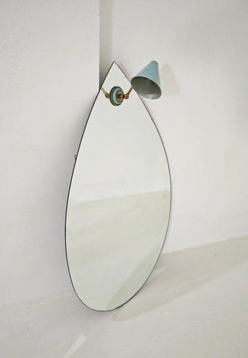 Wandspiegel - Glas, Messing, Aluminium - Vintage