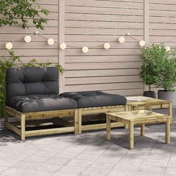 vidaXL Patio Sofa Natural Impregnated, Verzenden, Nieuw