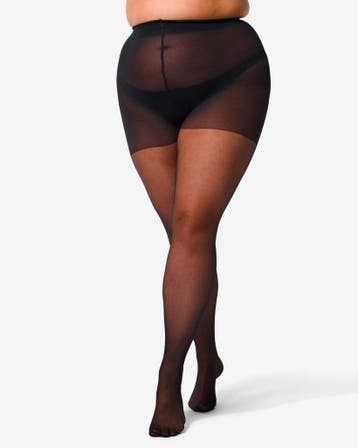 HEMA Panty antiladder curvy 20 denier mat zwart, Verzenden, Nieuw, Zwart