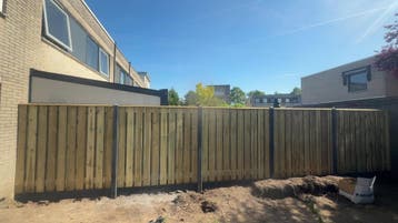 hout-beton schutting incl montage bij interesse stuur pb !, 1 tot 2 meter, Verzenden, 6 meter of meer, Nieuw