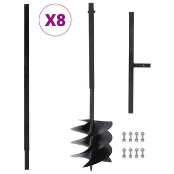 vidaXL Grondboor met handvat 250 mm met verlengbuis 8 m, Verzenden, Nieuw