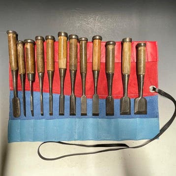 Tataki Oire Nomi | Bench Chisels Carving w/Roll Case -