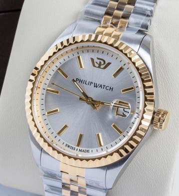 Philip Watch - Caribe Urban - Date - Silver/Gold - Swiss, Sieraden, Tassen en Uiterlijk, Horloges | Heren, Nieuw