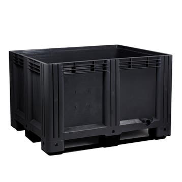 Kunststof Palletbox Zwart 1200x1000x760 mm 3 sleden - 610, Doe-het-zelf en Verbouw, Hout en Planken, Verzenden, Nieuw