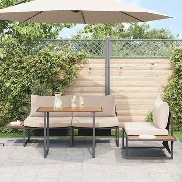 Tuintafel - bruin met zwart - 100x55 cm - hoogte 70 cm  -, Tuin en Terras, Verzenden, Nieuw