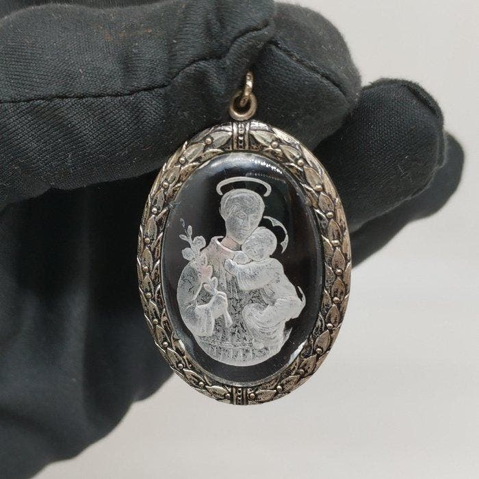 zilvergeplateerd - Medaille hanger, Antiek en Kunst, Antiek | Boeken en Bijbels