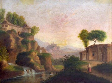 Andrea Sottile (1802–1856), Toegeschreven aan - Paesaggio, Antiek en Kunst