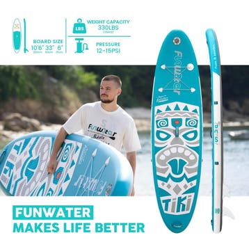 Sup Board - Opblaasbaar Paddle Board - 150kg - Wit/Blauw - F, Verzenden, Zo goed als nieuw