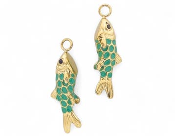 1 x vis bedel turquoise– ca. 36,5 x 12 x 7 mm – oogje: 2, Ophalen of Verzenden, Nieuw, Kraal