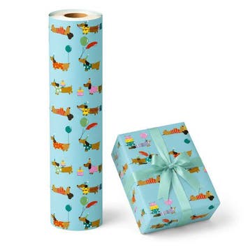 Inpakpapier Hond Teckel Blauw - Breedte 70 cm - 200m lang, Ophalen of Verzenden, Nieuw, Overige typen