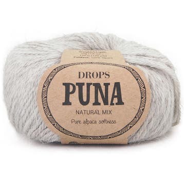 DROPS Puna Natural Mix - 07 lichtgrijs - Wol Garen, Ophalen of Verzenden, Nieuw