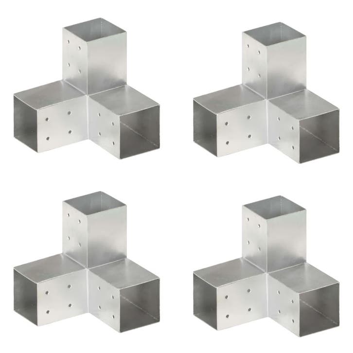 vidaXL Paalverbindingen 4 st Y-vorm 81x81 mm gegalvaniseerd, Tuin en Terras, Palen, Balken en Planken, Nieuw, Verzenden