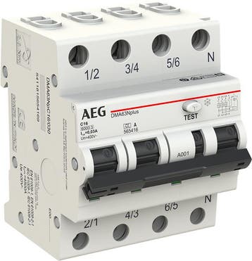AEG aardlekautomaat | 16A, 30mA, C-kar, 3P+N |, Doe-het-zelf en Verbouw, Elektra en Kabels, Ophalen of Verzenden, Nieuw