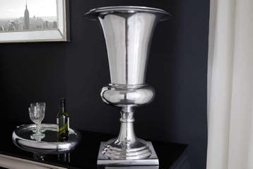 Design vaas GOAL 75cm zilver plantenbeker aluminium - 37466, Ophalen of Verzenden, Nieuw