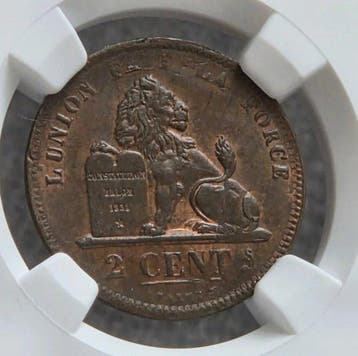 België. Leopold II. 2 Cent 1844