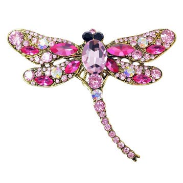 Fako Bijoux - Broche - Libelle - XXL - 67x94mm - Roze, Verzenden, Nieuw