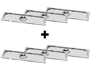 GGM Gastro | (6 stuks) RVS deksel GN 2/4 - met | GDY24L#SET6, Verzenden, Overige typen