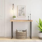 vidaXL Tafelblad rechthoekig natuurlijke rand 100x40x3,8 cm, Huis en Inrichting, Tafels | Eettafels, Verzenden, Nieuw