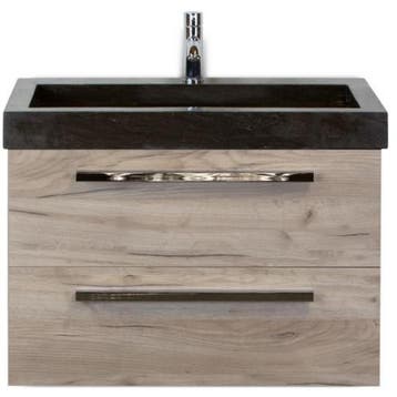 Seville Badmeubelset 80 cm - Craft Oak - Wastafel Hardsteen, Ophalen of Verzenden, Nieuw