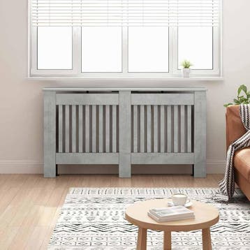 vidaXL Radiatorafdekking Betongrijs 152 x 19 x 81,5 cm, Verzenden, Nieuw