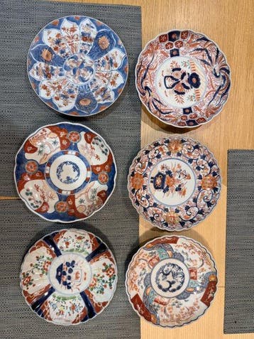 Bord (6) - Porselein - 6 Japanse borden