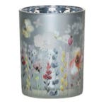 Theelichthouder Border bloemen vlinder large 18cm, Verzenden, Nieuw