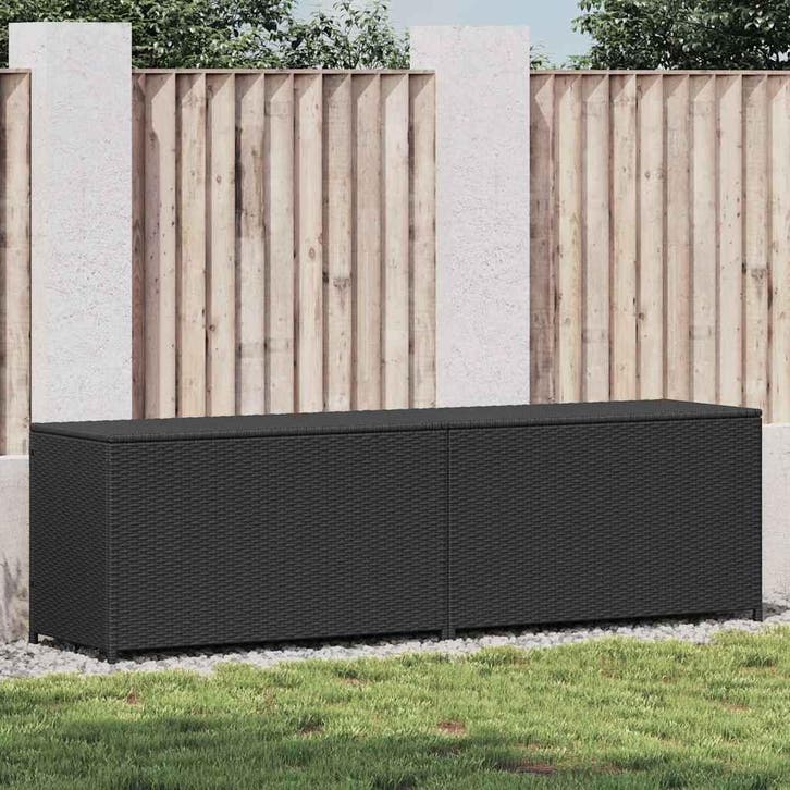 vidaXL Tuinbox 200x50x60 cm poly rattan zwart, Tuin en Terras, Overige Tuin en Terras, Nieuw, Verzenden
