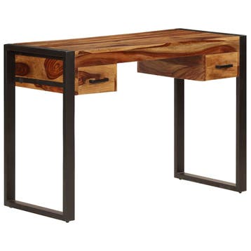 vidaXL Bureau met 2 lades 110x50x77 cm massief acaciahout, Verzenden, Nieuw