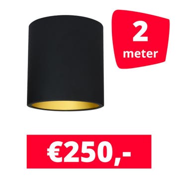 LED Railverlichting Lipari Zwart - 2 spots + 2M rails -, Huis en Inrichting, Lampen | Spots, Nieuw