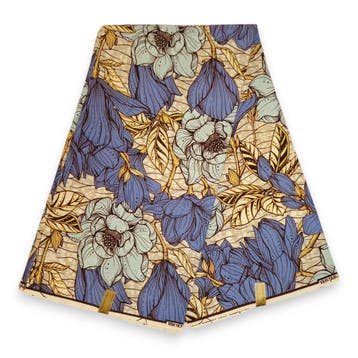 Afrikaanse stof - Blauwe Garden Flowers - 100% katoen - 1 ya, Ophalen of Verzenden, Nieuw