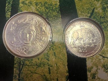 Italië. Dittico 500 + 200 Lire 1991 Flora e Fauna dItalia, Postzegels en Munten, Munten | Europa | Niet-Euromunten
