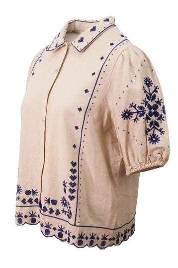 Saint Tropez Blouse in maat M Beige, Saint Tropez, Verzenden, Zo goed als nieuw, Beige