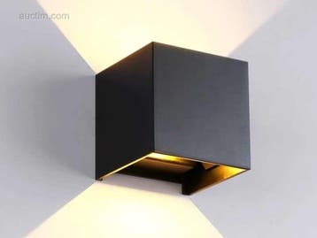 (10x)  7W LED zwart Wandlamp Kubus duo licht..., Ophalen, Nieuw