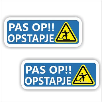 Pas op opstapje sticker set 2 stuks (1322.68), Verzenden, Nieuw, Overige typen