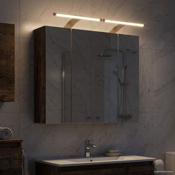 vidaXL Badkamer spiegelkast Gerookt eiken 60 x 14,5 x 50 cm, Verzenden, Nieuw