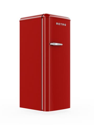 Koelkast Retro - 194 + 24 Liter - 1-Deurs - Statisch - Rood, Verzenden, Nieuw in verpakking, Koelen en Vriezen