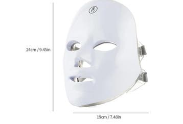 LED Gezichts- en Nekmasker 7 Kleuren Draadloos Anti-Aging, Verzenden, Nieuw