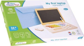 New Classic Toys® Houten Speelgoed Laptop - Mijn Eerste, Ophalen of Verzenden, Nieuw